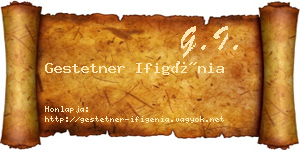 Gestetner Ifigénia névjegykártya